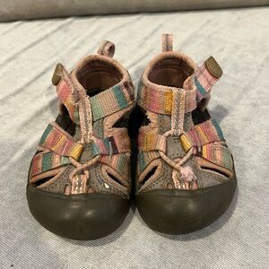 Keens Colorful pink Striped Kids Sandals